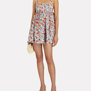 Agua by Agua Bendita Floral Mini Dress - Blue and Red